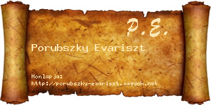 Porubszky Evariszt névjegykártya